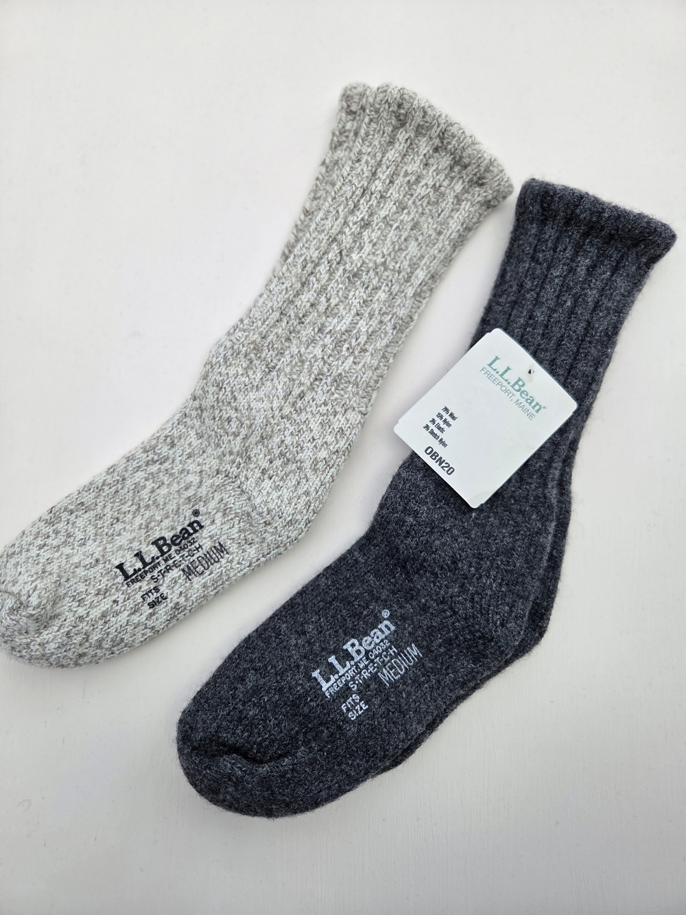 L.L.Bean Adults' Merino Wool Ragg Socks Size-Med